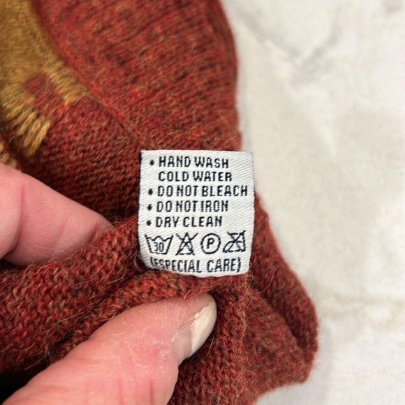 Peru Etnice 1/4 Zip Sweater Mens Size Large 100% Alpaca Striped Long Sleeve - Picture 7 of 16